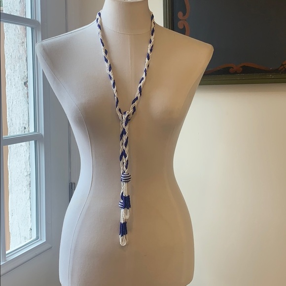 Vintage Jewelry - Vintage 1960’s Seed Bead Tassel Lariat Necklace